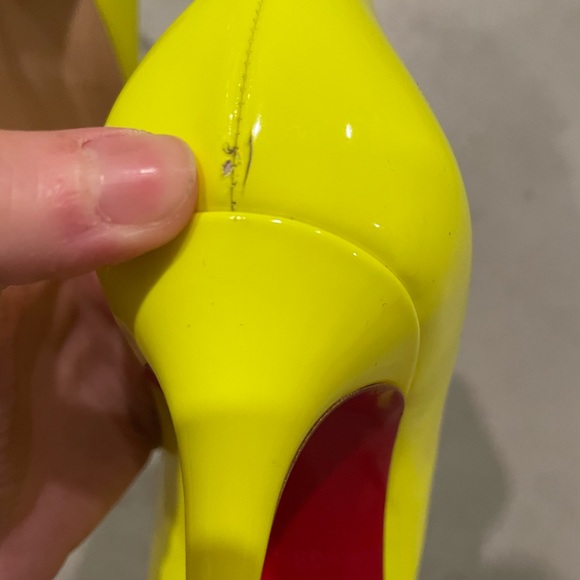 Christian Louboutin Neon Yellow Stilettos size 7 (38.5) - Picture 6 of 8